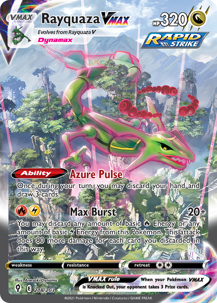 Rayquaza VMAX – Evolving Skies 218/203 Pokémon card