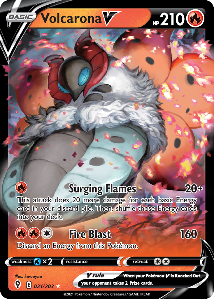 Volcarona V – Evolving Skies 021/203 Pokémon card