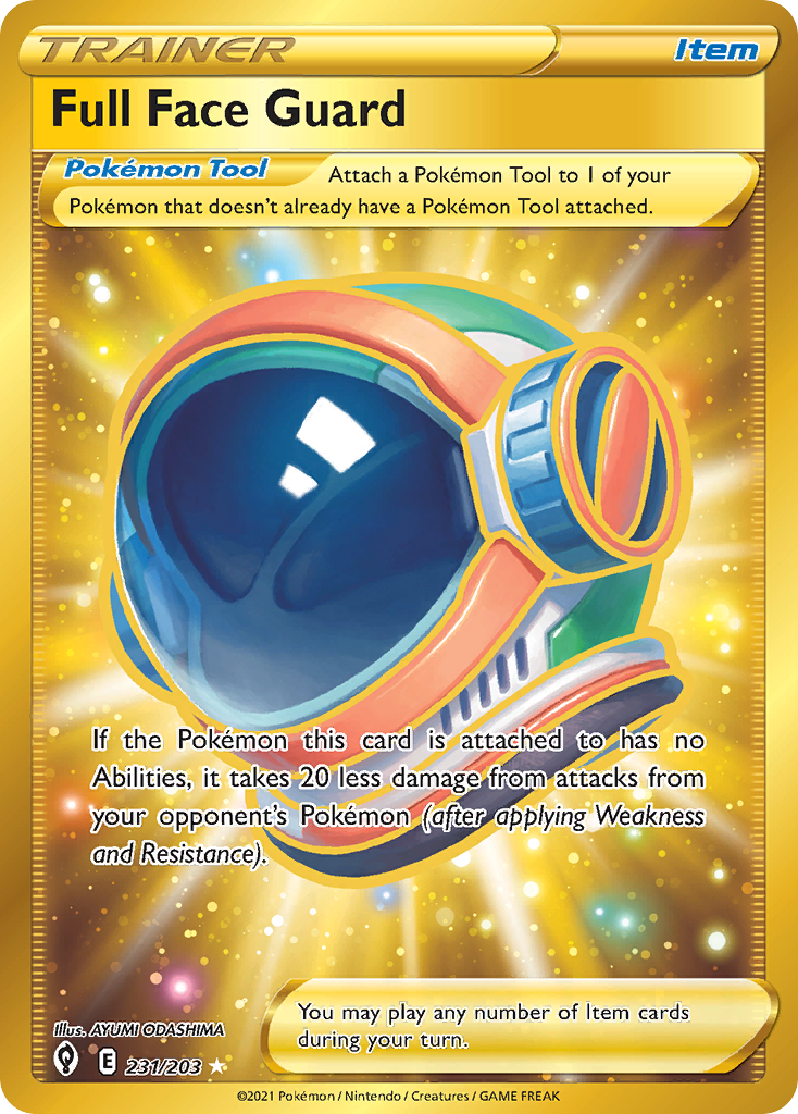 Full Face Guard – Evolving Skies 231/203 Pokémon card