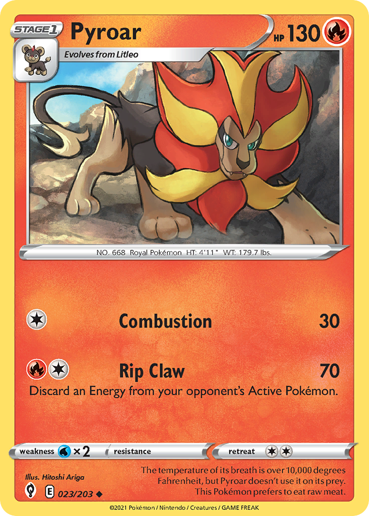 Pyroar – Evolving Skies 023/203 Pokémon card