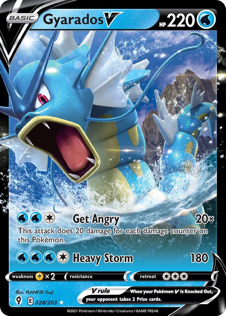 Gyarados V – Evolving Skies 028/203 Pokémon card