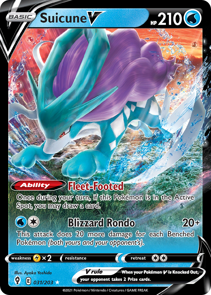 Suicune V – Evolving Skies 031/203 Pokémon card