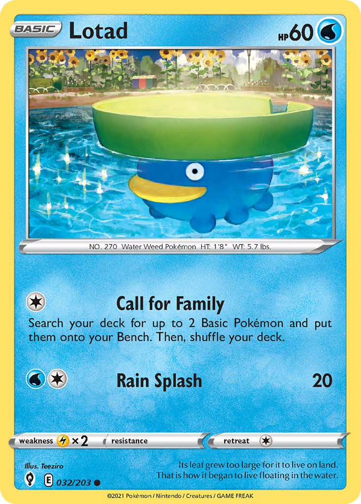 Lotad – Evolving Skies 032/203 Pokémon card