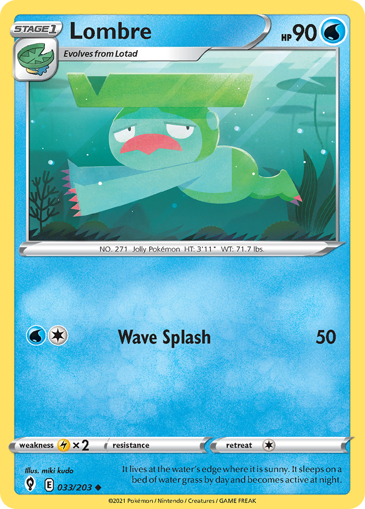 Lombre – Evolving Skies 033/203 Pokémon card