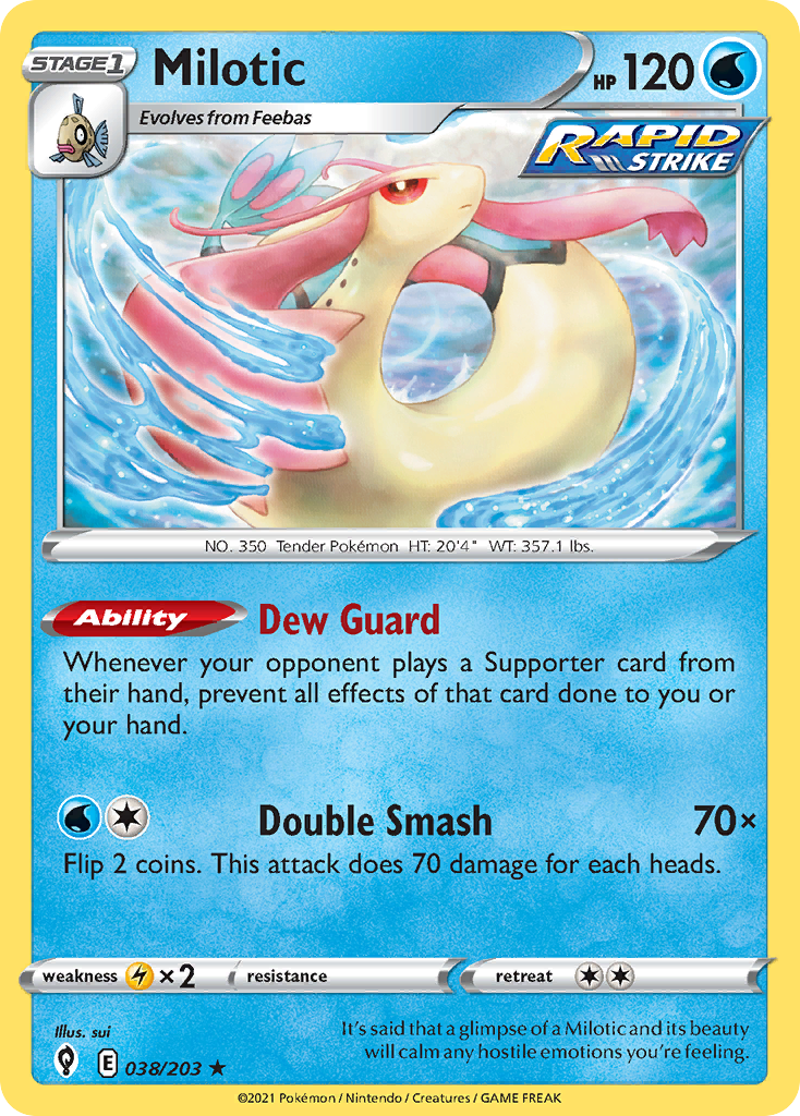 Milotic – Evolving Skies 038/203 Pokémon card