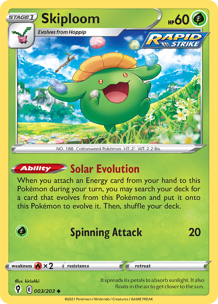 Skiploom – Evolving Skies 003/203 Pokémon card