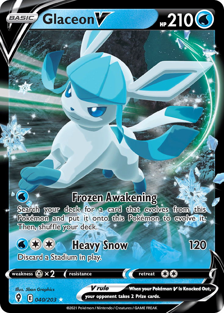 Glaceon V – Evolving Skies 040/203 Pokémon card