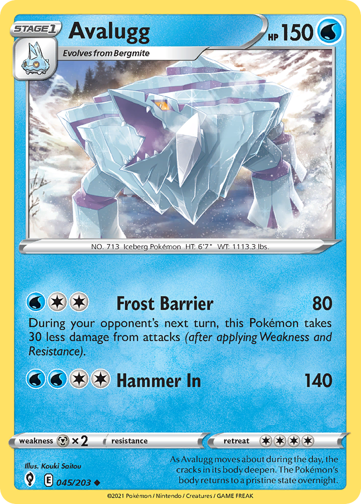Avalugg – Evolving Skies 045/203 Pokémon card
