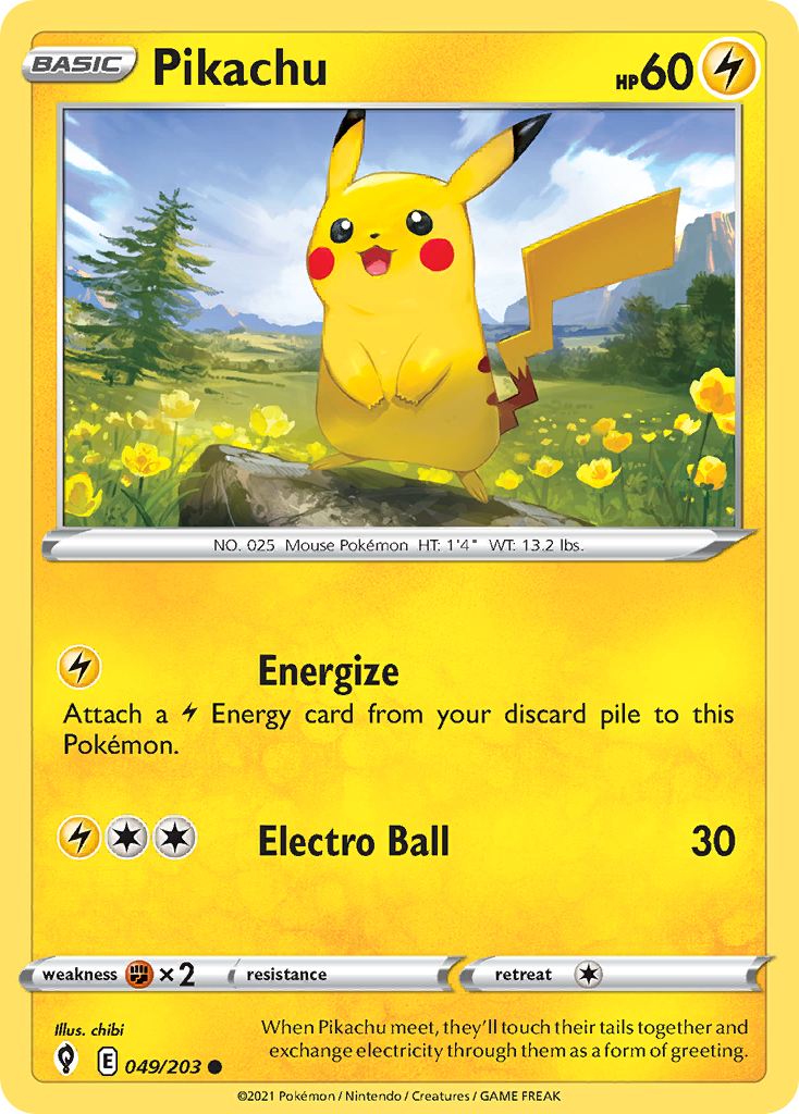 Pikachu – Evolving Skies 049/203 Pokémon card
