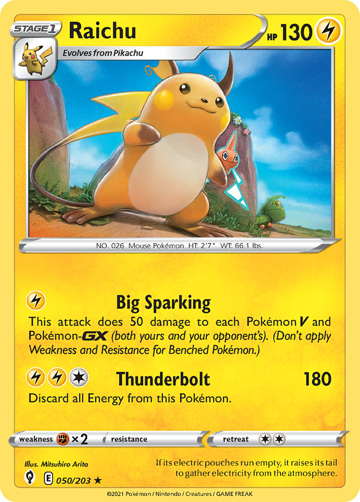 Raichu – Evolving Skies 050/203 Pokémon card