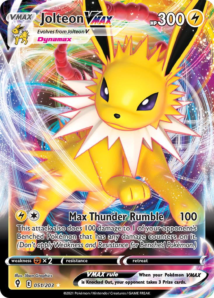 Jolteon VMAX – Evolving Skies 051/203 Pokémon card