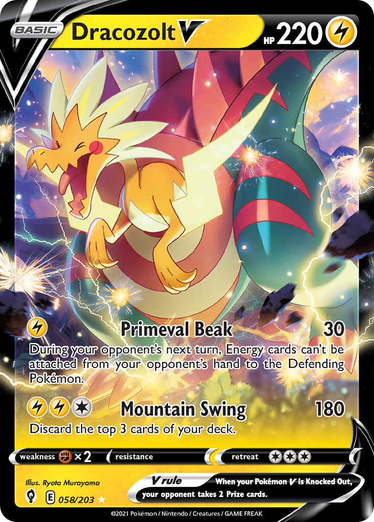 Dracozolt V – Evolving Skies 058/203 Pokémon card