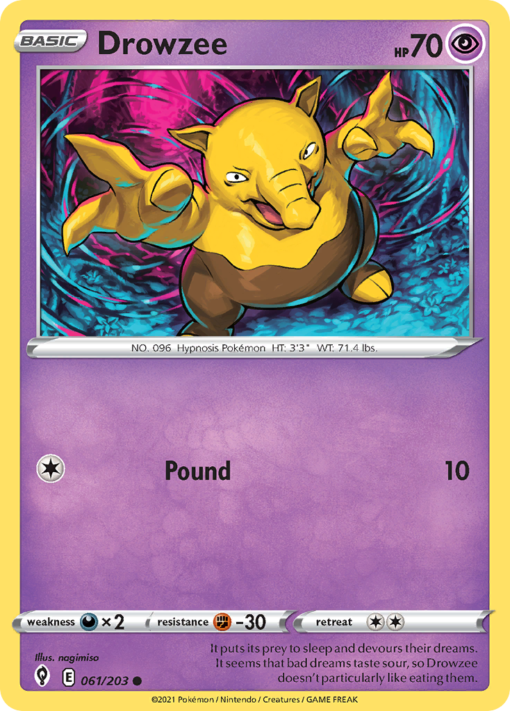 Drowzee – Evolving Skies 061/203 Pokémon card