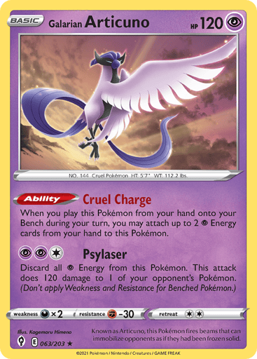 Galarian Articuno - Evolving Skies 63