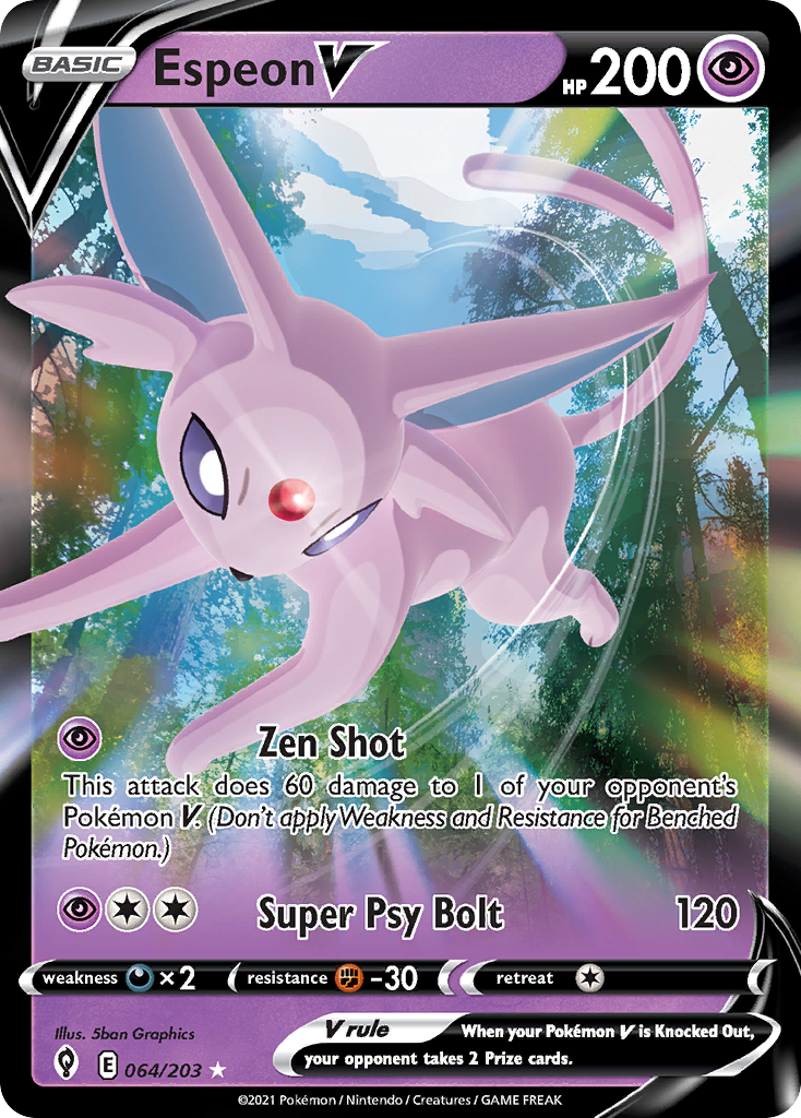Espeon V – Evolving Skies 064/203 Pokémon card