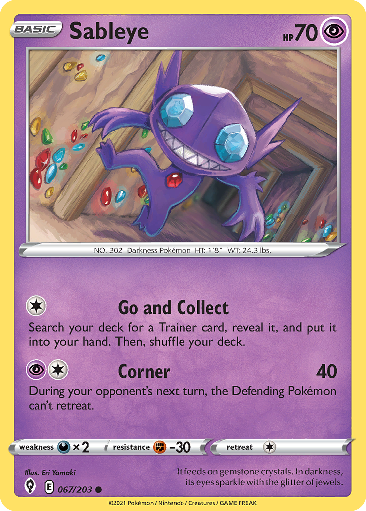 Sableye – Evolving Skies 067/203 Pokémon card