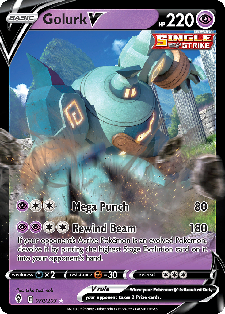 Golurk V – Evolving Skies 070/203 Pokémon card