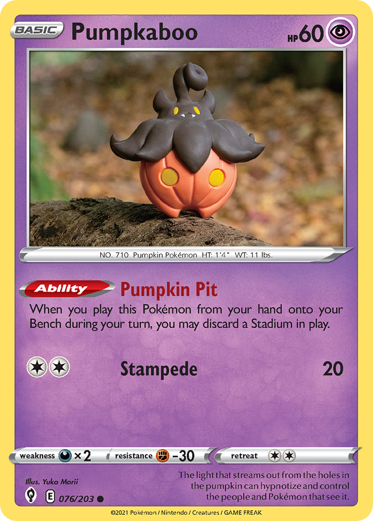 Pumpkaboo – Evolving Skies 076/203 Pokémon card