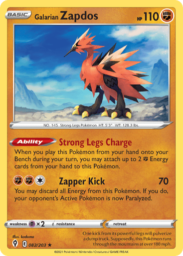 Galarian Zapdos - Evolving Skies 82