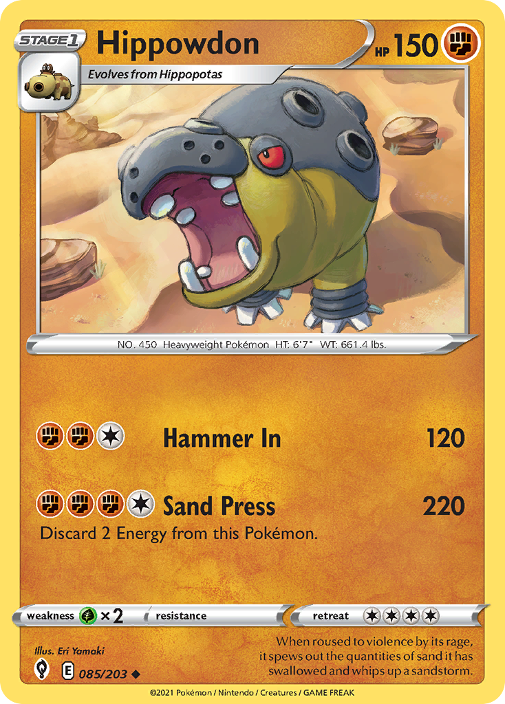 Hippowdon – Evolving Skies 085/203 Pokémon card