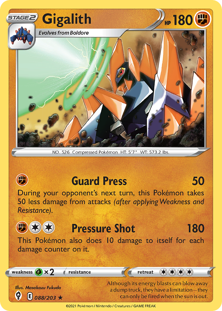 Gigalith – Evolving Skies 088/203 Pokémon card