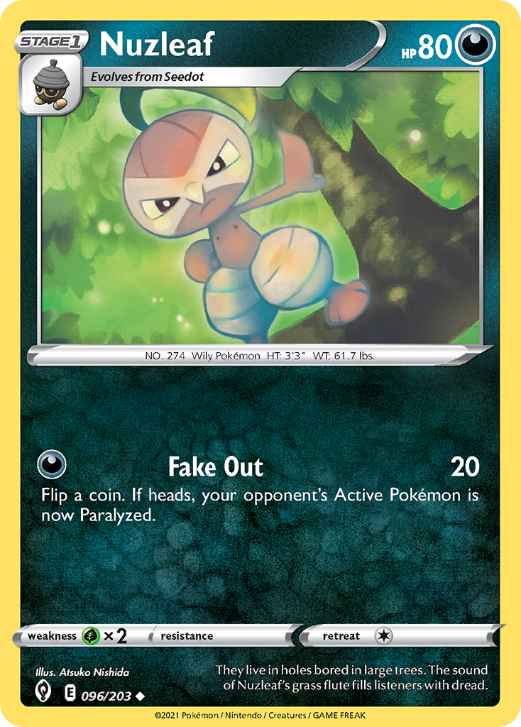 Nuzleaf – Evolving Skies 096/203 Pokémon card