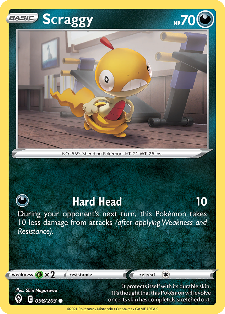 Scraggy – Evolving Skies 098/203 Pokémon card