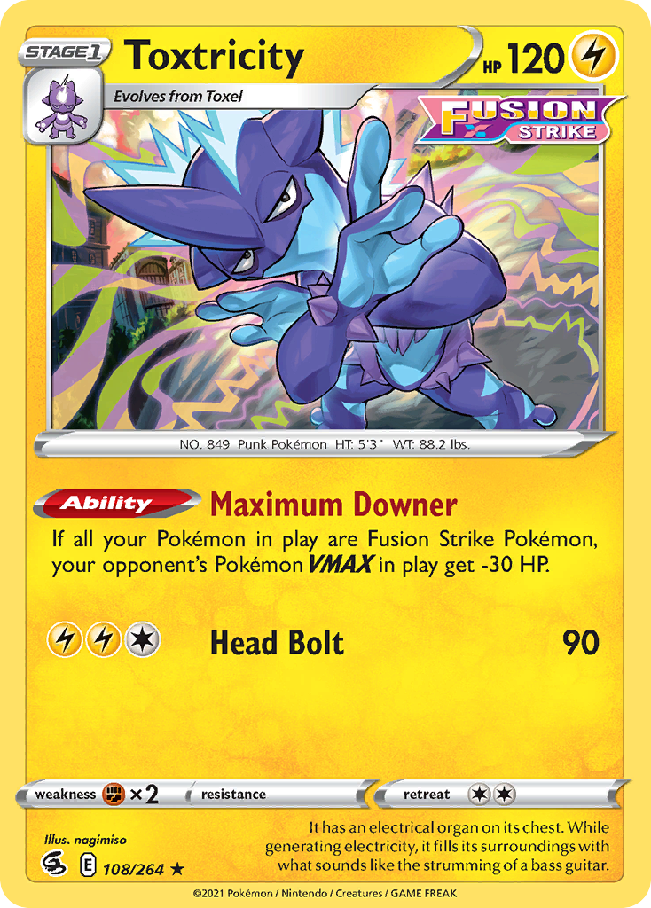 Toxtricity – Fusion Strike 108/264 Pokémon card