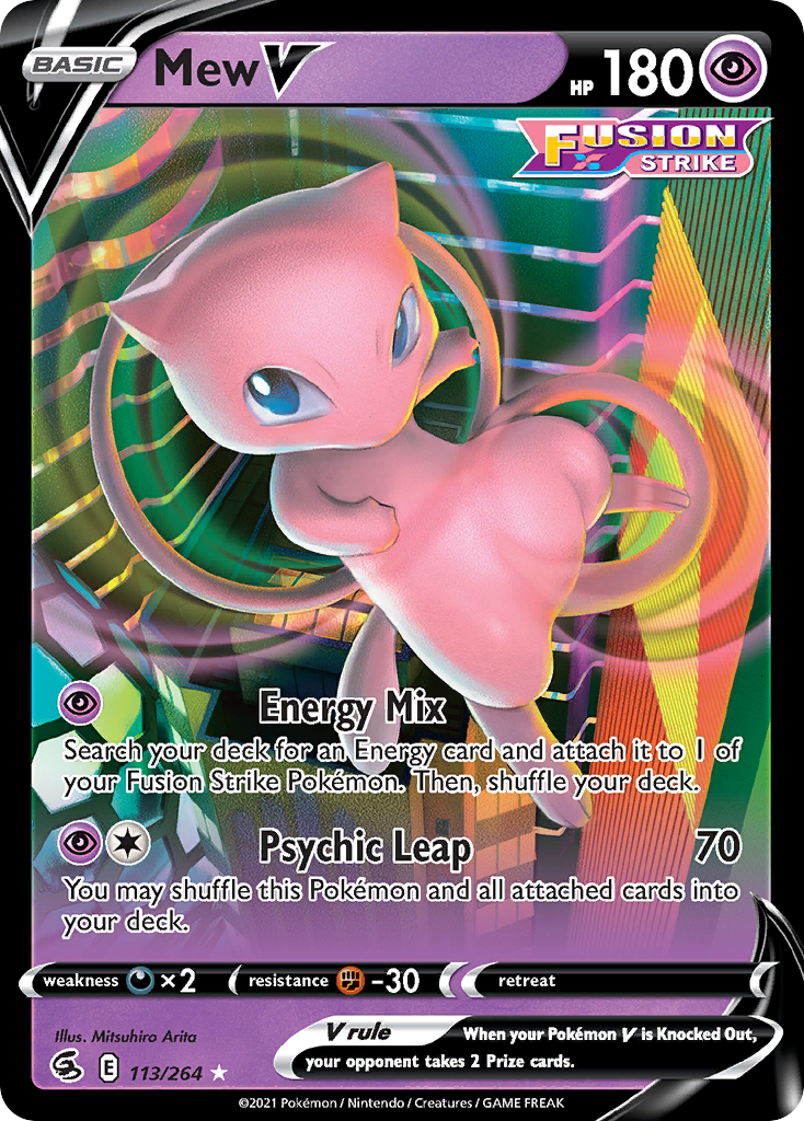Mew V – Fusion Strike 113/264 Pokémon card