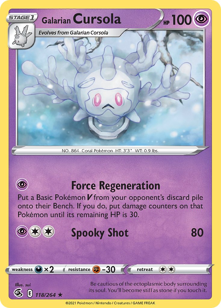 Galarian Cursola – Fusion Strike 118/264 Pokémon card