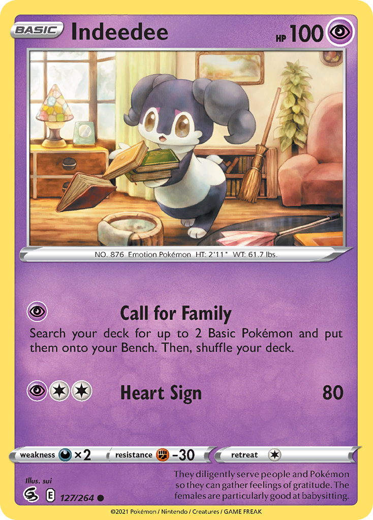 Indeedee – Fusion Strike 127/264 Pokémon card