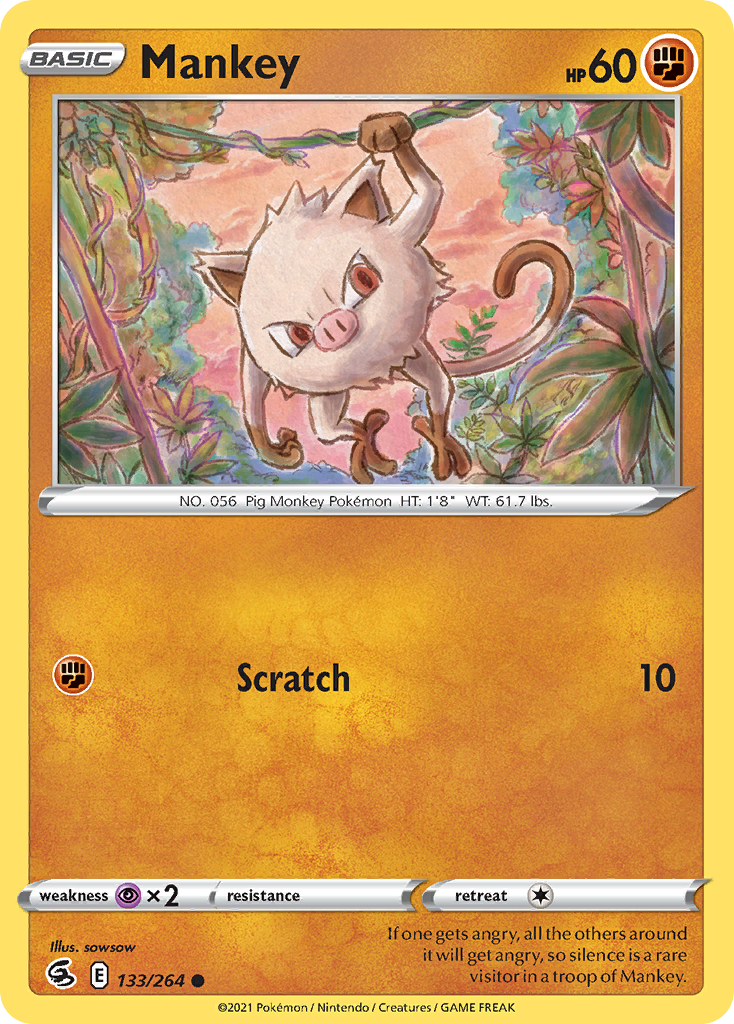 Mankey – Fusion Strike 133/264 Pokémon card