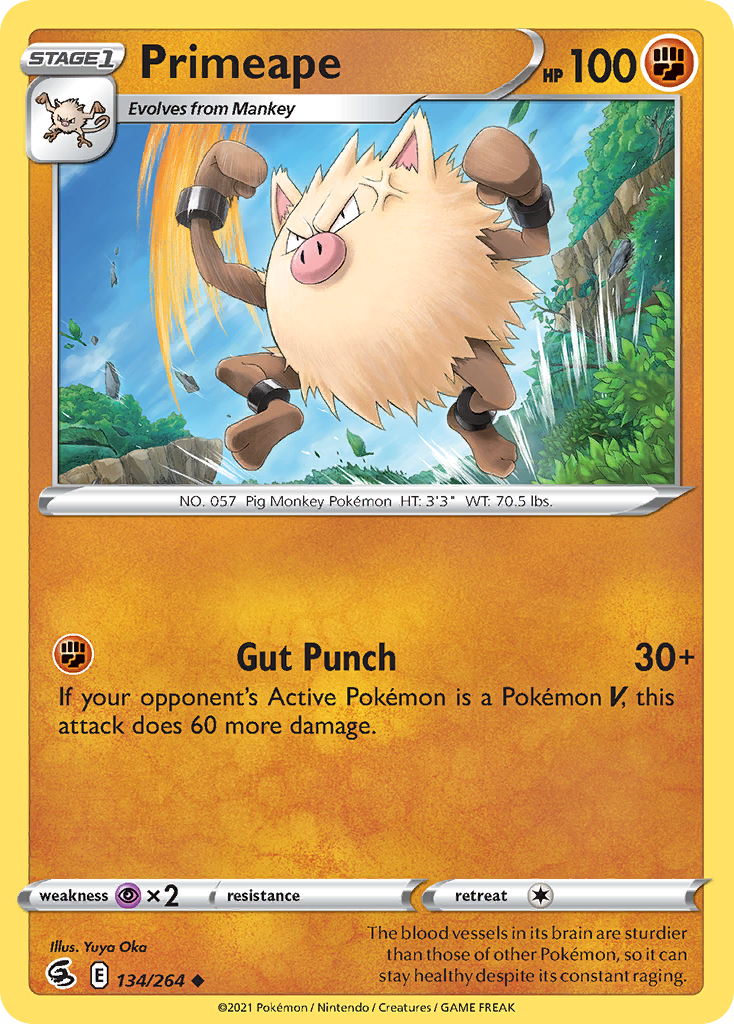 Primeape – Fusion Strike 134/264 Pokémon card