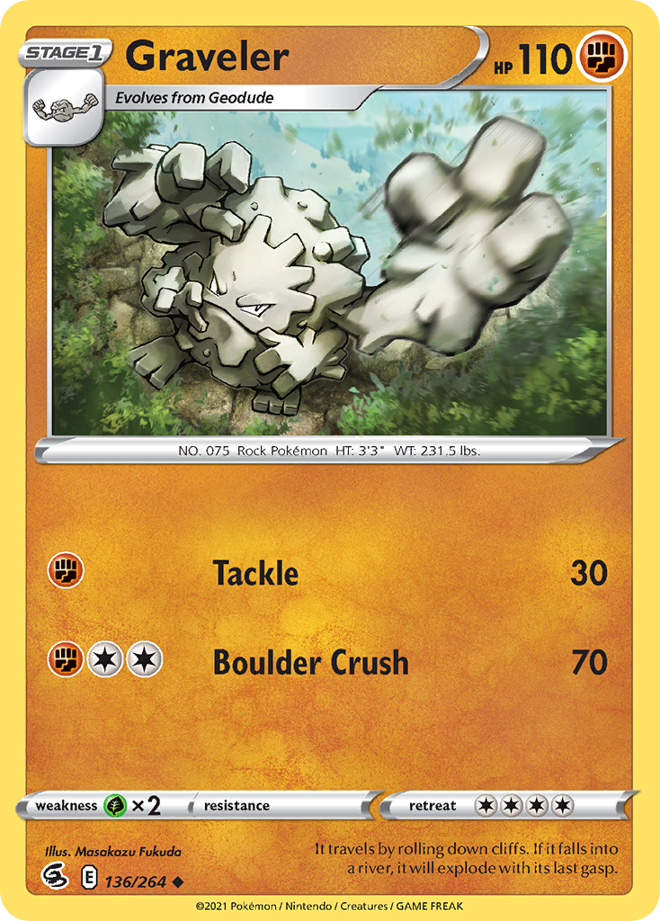 Graveler – Fusion Strike 136/264 Pokémon card