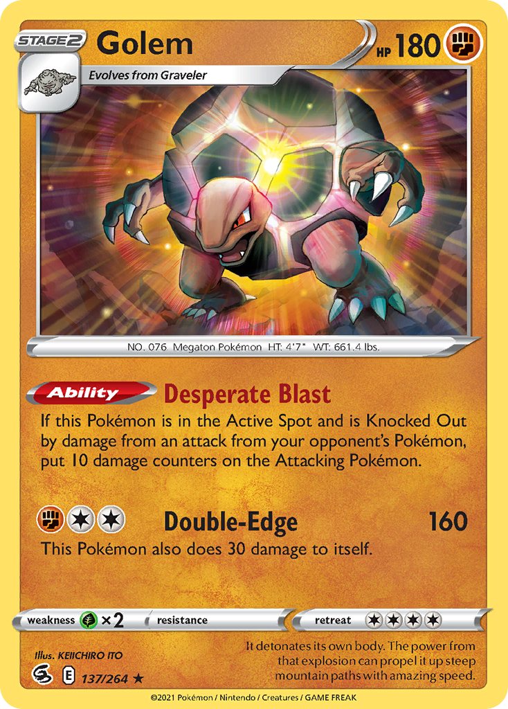 Golem – Fusion Strike 137/264 Pokémon card