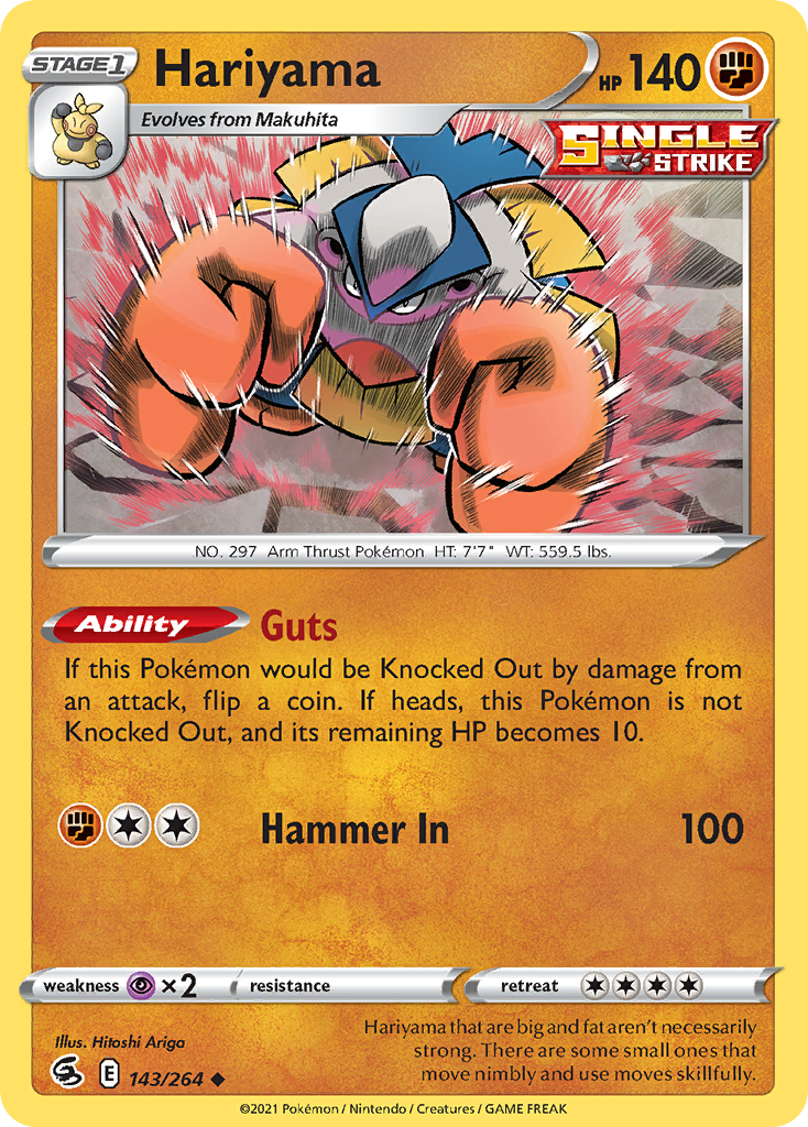 Hariyama – Fusion Strike 143/264 Pokémon card