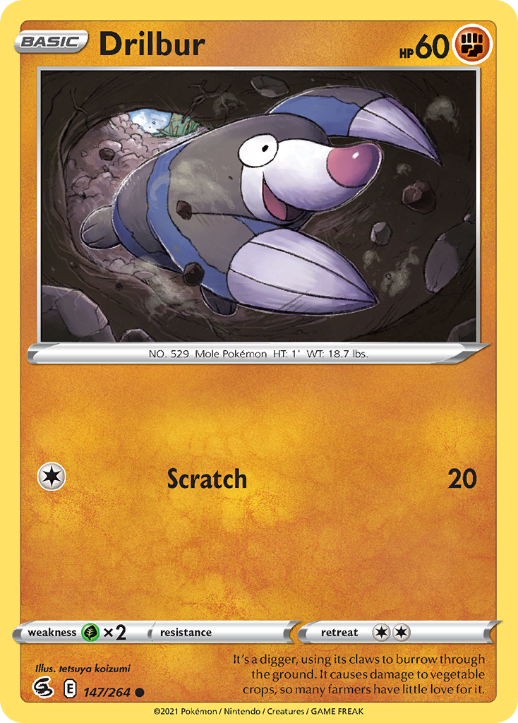 Drilbur – Fusion Strike 147/264 Pokémon card