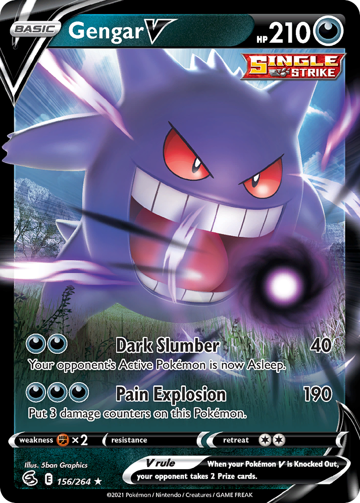 Gengar V – Fusion Strike 156/264 Pokémon card
