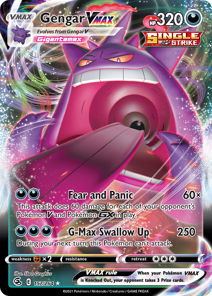 Gengar VMAX – Fusion Strike 157/264 Pokémon card