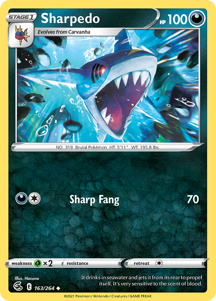 Sharpedo – Fusion Strike 163/264 Pokémon card