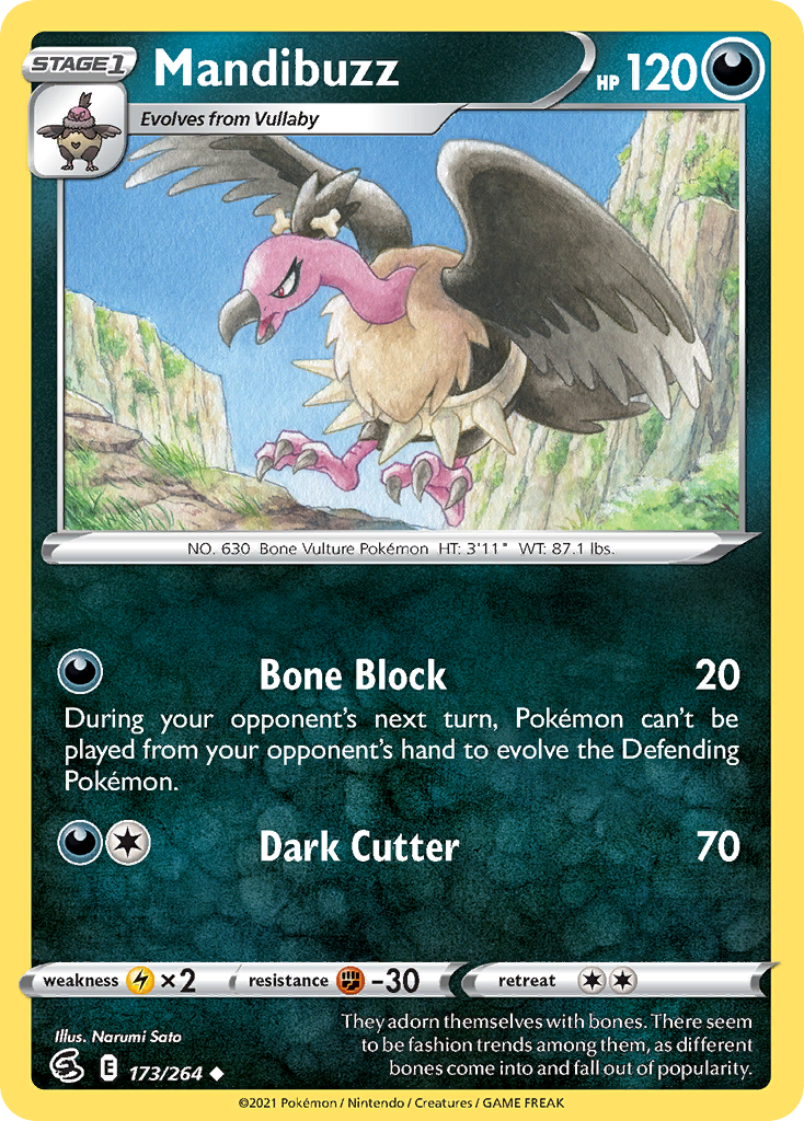 Mandibuzz – Fusion Strike 173/264 Pokémon card