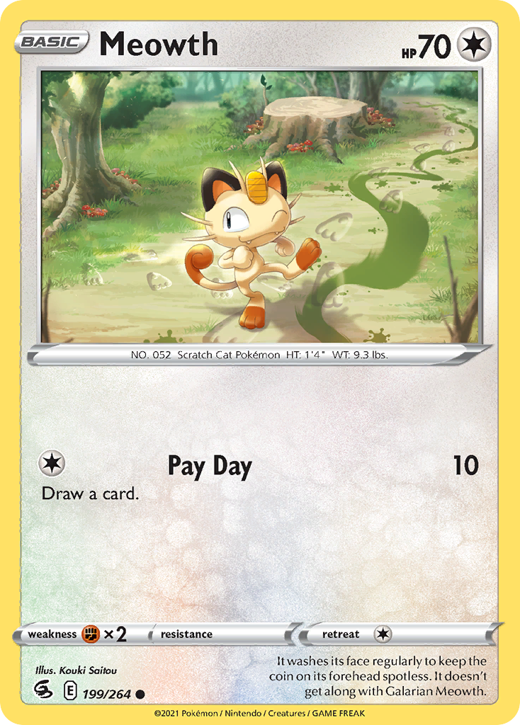 Meowth – Fusion Strike 199/264 Pokémon card