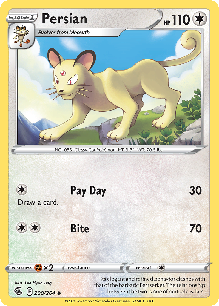 Persian – Fusion Strike 200/264 Pokémon card