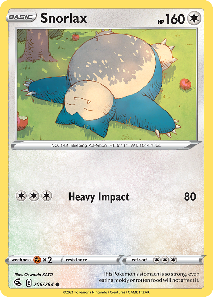 Snorlax – Fusion Strike 206/264 Pokémon card