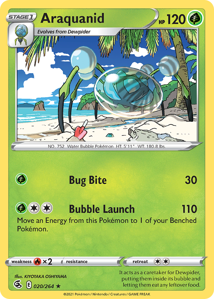 Araquanid – Fusion Strike 020/264 Pokémon card