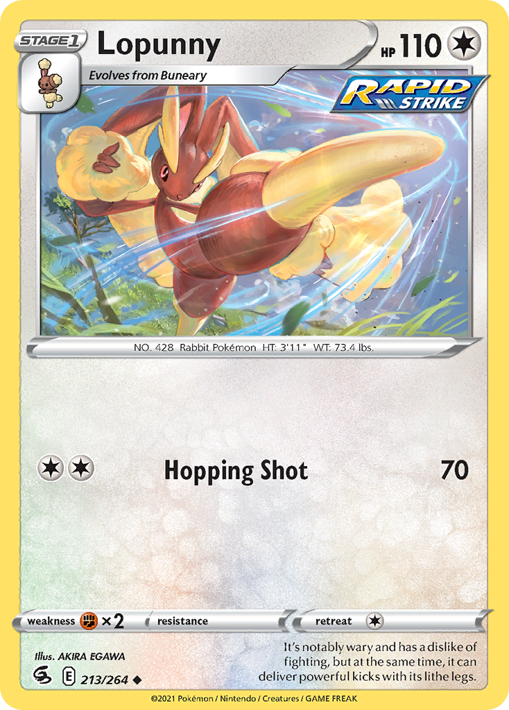 Lopunny – Fusion Strike 213/264 Pokémon card