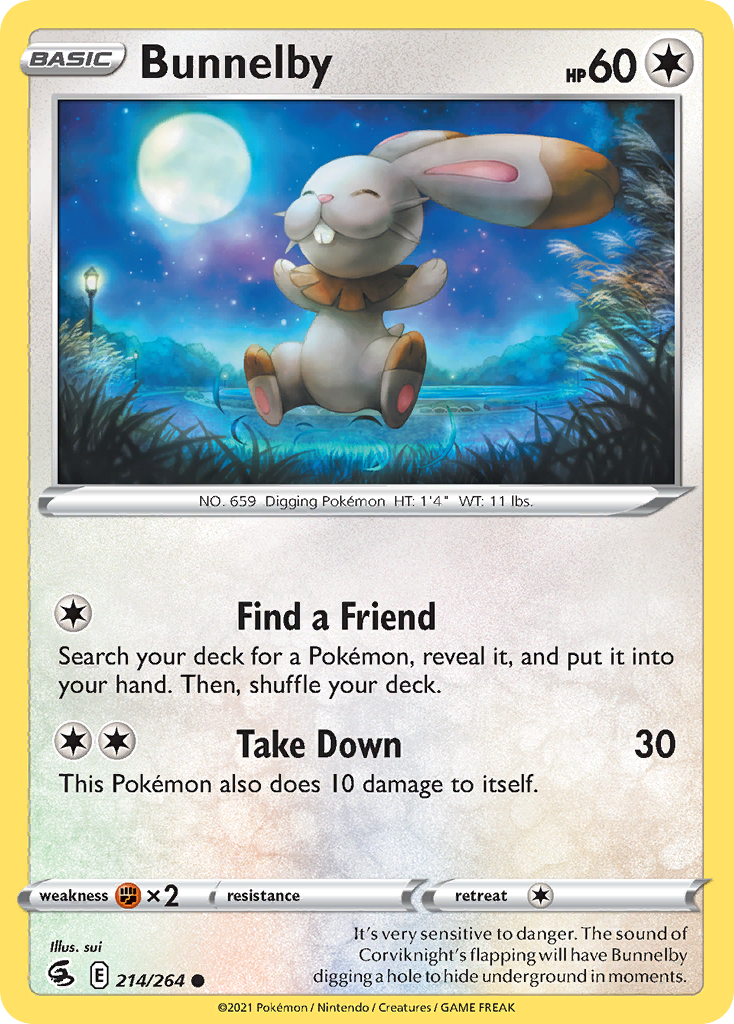 Bunnelby – Fusion Strike 214/264 Pokémon card