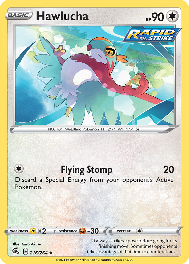 Hawlucha – Fusion Strike 216/264 Pokémon card