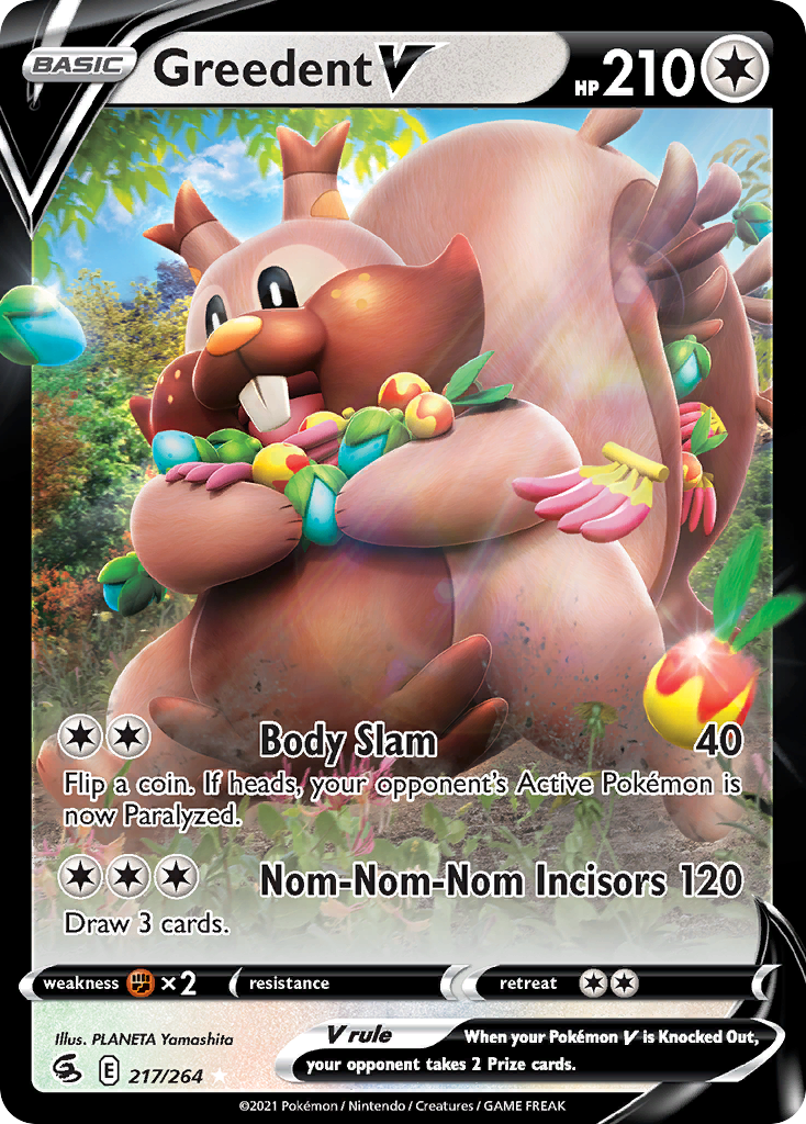 Greedent V – Fusion Strike 217/264 Pokémon card