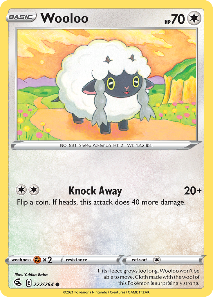 Wooloo – Fusion Strike 222/264 Pokémon card